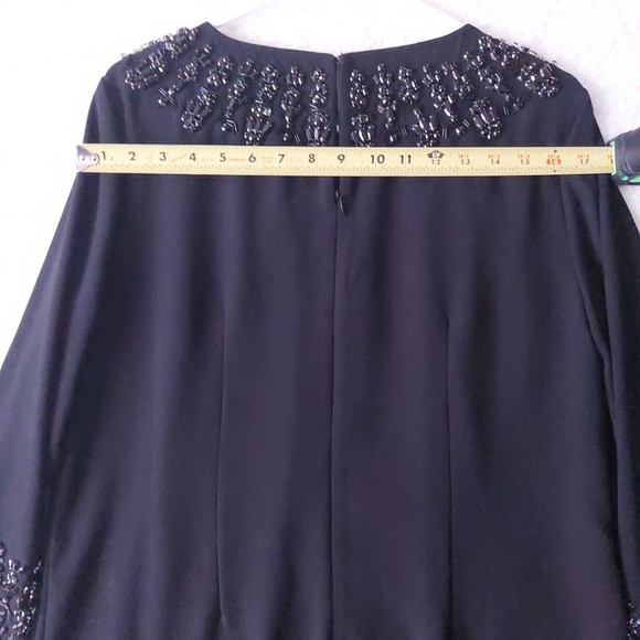 J. Crew Black Beaded Long sleeve Shift Dress Women's Sz 8 NWT - Picture 13 of 15